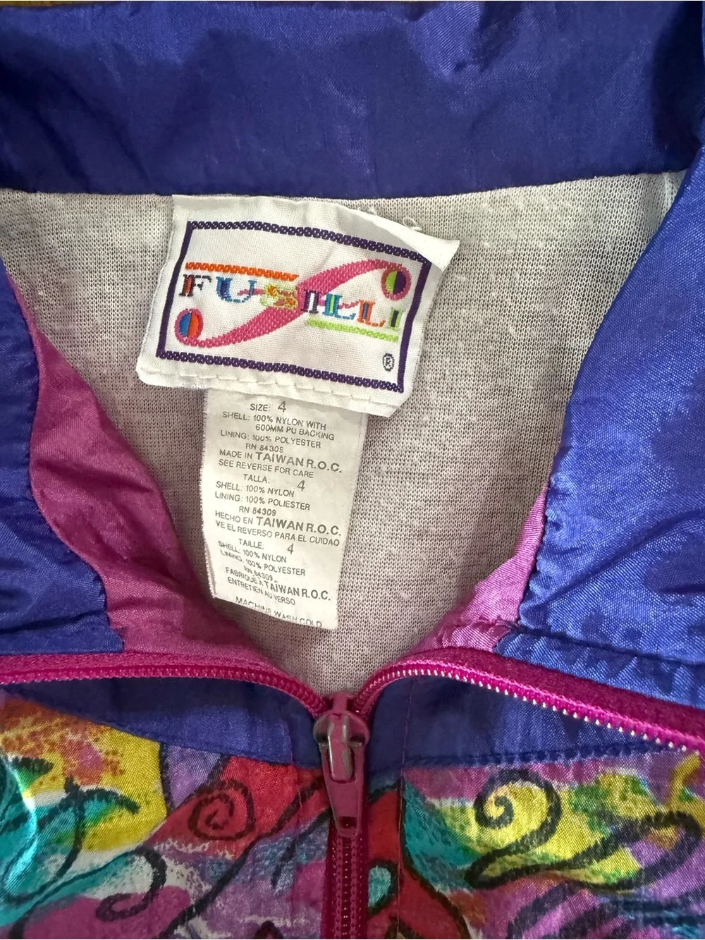 Vintage kids Colorblock Tracksuit Jacket & Pants - Pink, Teal, Purple